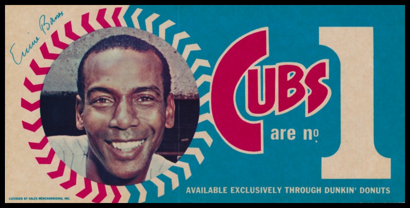 1970 Dunkin Donuts Cubs Bumper Sticker Banks.jpg